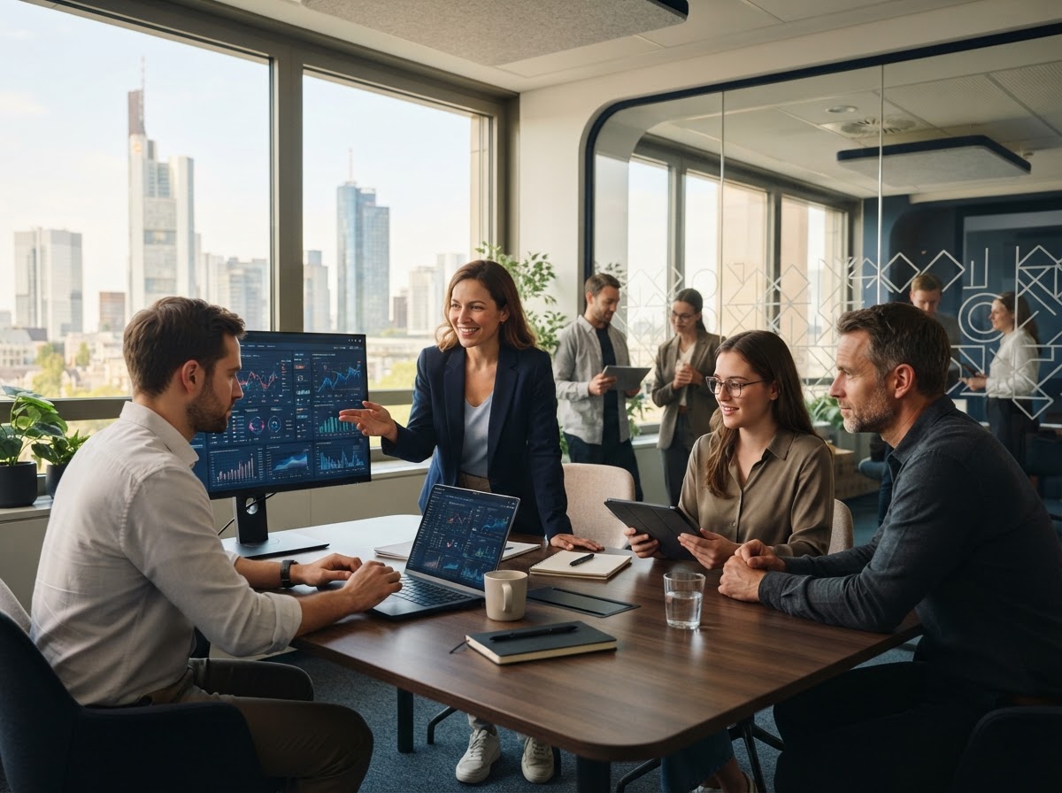 Kvantorix AI-Trading team reviewing AI-generated portfolio analysis